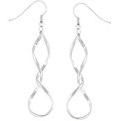 3" Long Silvertone Trysted Earrings