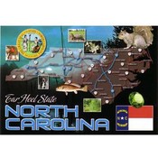 North Carolina Postcard- State Map