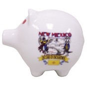 New Mexico Piggy Bank 3" H X 4" W State Map