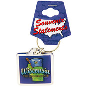 Wisconsin Keychain Metal Heart Locket