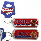 Florida Lucite Keychain- Lucky Penny