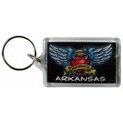 Arkansas Lucite Keychain- Ed "Hardly"