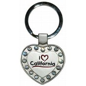 California Metal Heart Keychain