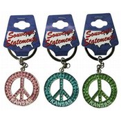 Kansas Keychain- Glitter Peace Symbol