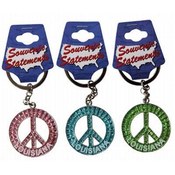 Louisiana Keychain- Glitter Peace Symbol