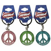 Missouri Keychain- Glitter Peace Symbol