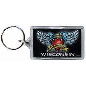 Wisconsin Lucite Keychain- Ed "Hardly"