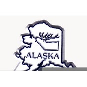Alaska Magnet 2D 50 State White