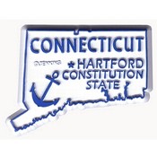 Connecticut Magnet 2D 50 State Blue