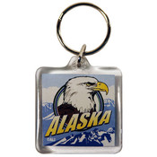 Alaska Keychain Lucite 3 View
