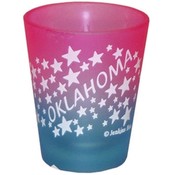 Oklahoma Shot Glass 2.25H X 2" W Frosted Colored W