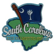 South Carolina Magnet 2D Map/Flag