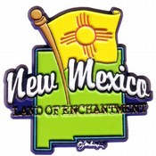 New Mexico 2D Magnet- Map/Flag