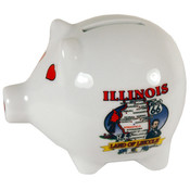 Illinois Piggy Bank 3" H X 4" W State Map