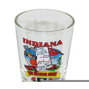 Indiana Shot Glass 2.25H X 2" W State Map
