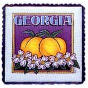 Georgia Trivet 4" X 4" 4" X 4" Peach/Dogwood