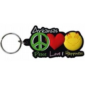 Arkansas PVC Keychain- Peace/Love/Happiness