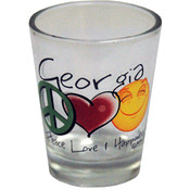 Georgia Shotglass- Peace/Love/Happiness