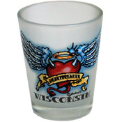 Wisconsin Frosted Shotglass- Ed "Hardly"