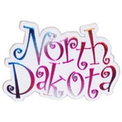 North Dakota Magnet 2D Curly Script