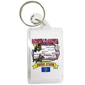 North Dakota Keychain Lucite State Map