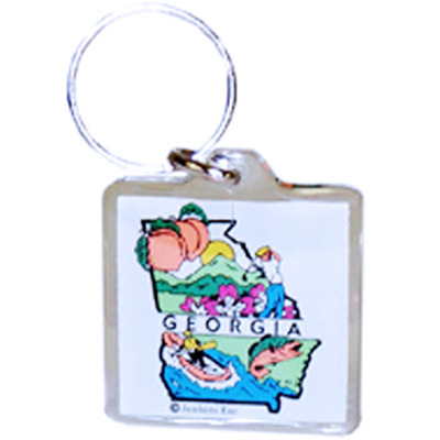 Wholesale Georgia Keychain Lucite State Montage(96x$1.37)