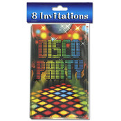 8 Pack Disco Party Invitations with Envelopes