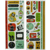 Two Sheets Happy New Year Epoxy Stickers