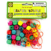 Wood Beads with String Set