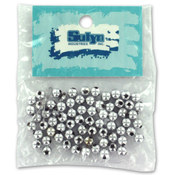 Silver Tone Round Beads Wholesale Bulk