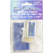 6 Piece Rectangle Metal Rim Vellum Tags