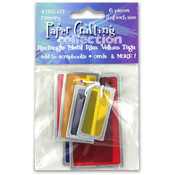 6Pc Square Metal Rim Vellum Tags Primary Colors