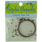 Pink Tiger Tail 2 Yds W/32 Crimp Beads