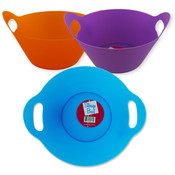 Plastic Storage Bowl w/Handle- Assorted Colors