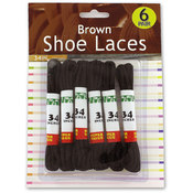 6 Pair Brown Shoelaces