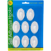 8 Pack Self Adhesive Hooks