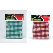 52" X 72" Plastic Checkered Tablecloth