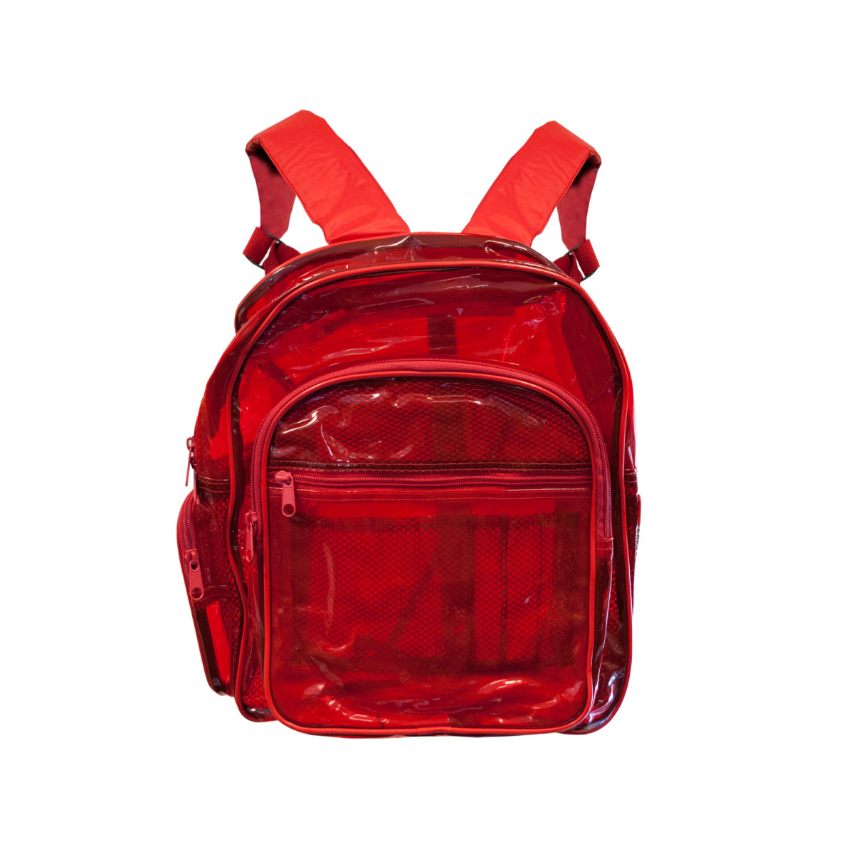 Wholesale Transparent Red Plastic Backpack with Storage Pockets (SKU