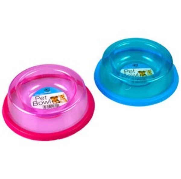 Wholesale Assorted NonSpill Plastic Pet Bowls 6"