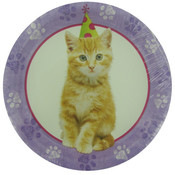 8 Pack Cuddly Kitten Plates 6 3/4 Inch