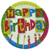 8 Pack Birthday Pizzazz Plates 6.75 Inch