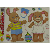 Dress-Up Easter Bunny Window Clings