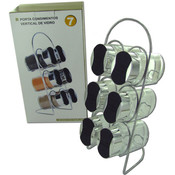 Sleek Spice Rack with 6 Spice Bottles