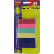 6 Piece Neon Erasers