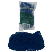 Navy 1.375 Inch X 4 Yard Ruffled Edge Lace