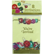 8 Pack Christmas Tree Ornaments Invitations