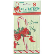 Candy Cane Invitations, Pack of 8