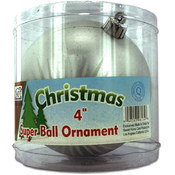 4" Silver Ball Christmas Ornament