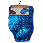 Aluminum-Look Car Mat Set, 4 Pack
