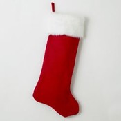 36" Felt Stocking with White Fur Cuff